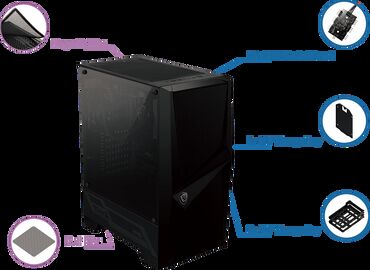 Korpuslar: MSI MAG Forge 100M Gaming Case 🔸ATX / Micro-ATX / Mini-ITX 🔸2 × USB — 13
