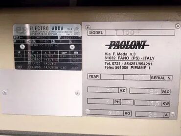 Ostali alati i mašine: Frezer Paoloni T 150P – 5299-23 🪵 Frezer Paoloni T 150P – — 9