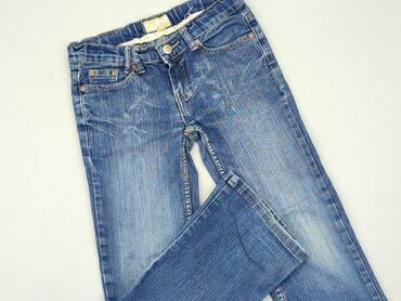 jeansy z zamkami: Джинси, 9 р., 128/134, стан - Хороший