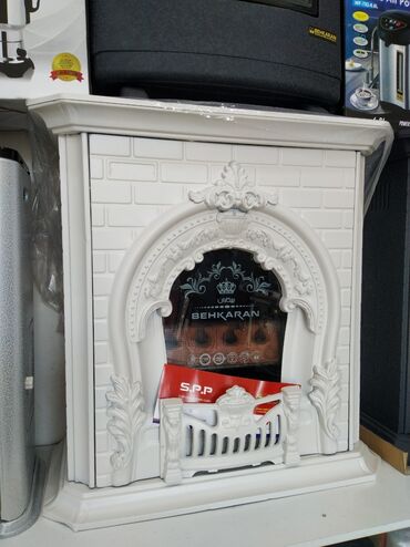 Хозтовары: Behkaran dekorativ elektrik kamin - Klassik dizaynlı, ağ rəngli