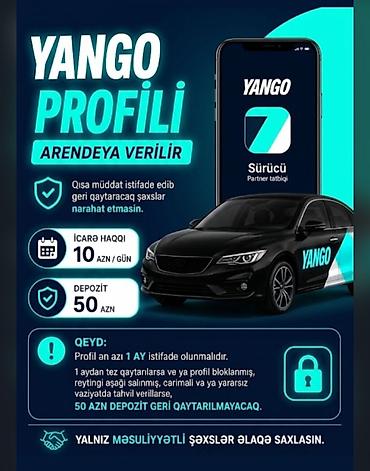 hesab alqı satqı: Yango Sürücü profili icarəyə verilir - İcarə haqqı: 10 AZN/gün - — 1