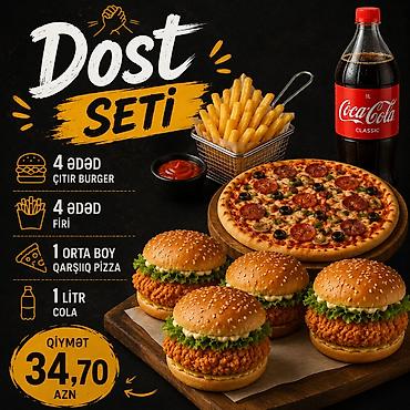 intizar yağı qiyməti: Dost Seti – dostlarla paylaşmaq üçün ideal menyu: - 4 ədəd çıtır — 1
