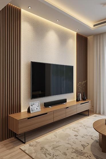 Тумба и подставка для телевизора, Новый, Подвесная, Дерево, цвет - Коричневый