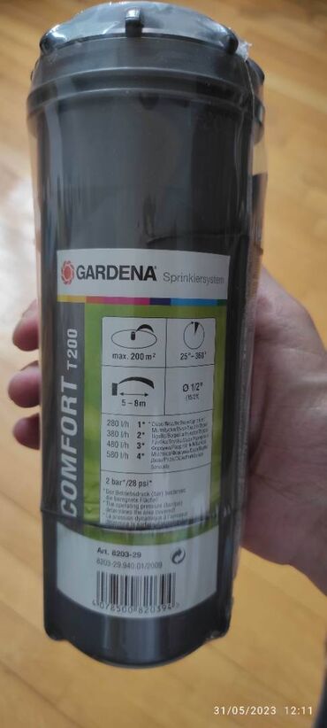 Suvarma sistemləri: Gardena firmasina mexsus sprinkerler(suvarma patronlari). Yenidir