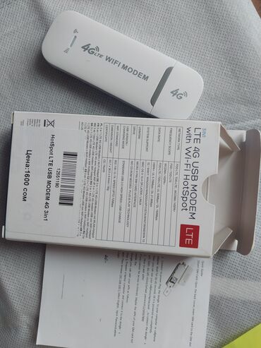 Модемы и сетевое оборудование: Продаю 4G LTE USB модем с Wi-Fi 3 в 1: модем, Wi-Fi роутер, карта