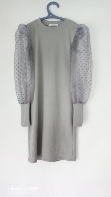 вечерние короткие платья со шлейфом: Вечернее платье, Классическое, Короткая модель, Трикотаж, С рукавами, L (EU 40)