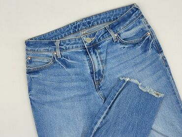 czarne spodnie z wysokim stanem z dziurami: Jeans for women, size L (EU 40)