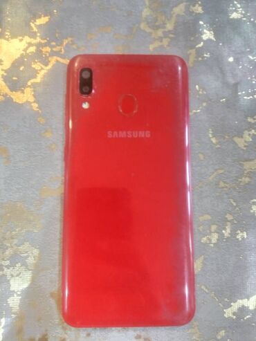 samsung galaxy gio: Samsung A20, 32 GB, rəng - Qırmızı, Barmaq izi, İki sim kartlı, Face ID