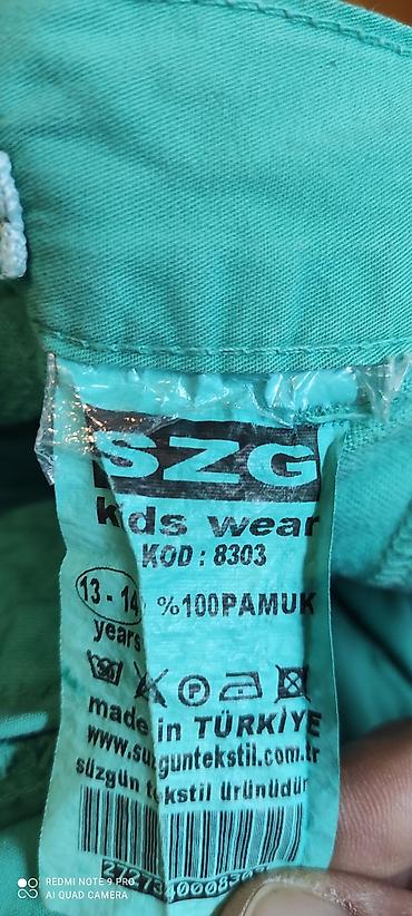 cins şortik kişi: Uşaq şortu – SZG Kids Wear (Kod: 8303) 5 man - Rəng: firuzə/yaşıl ton — 2