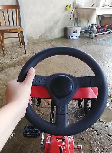 masın oyunları: Uşaq üçün pedallı qart (go-kart) – qırmızı rəngli, 4 təkərli — 1