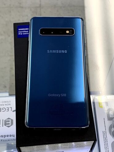 Samsung Galaxy S10, Б/у, 128 ГБ, цвет - Голубой, 2 SIM