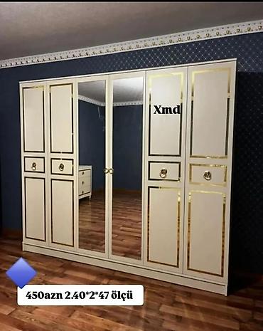 islenmis seyf qapi: Yeni, 6 qapı, Güzgülü, Bej, Taxta, Açılan, Düz dolab — 1