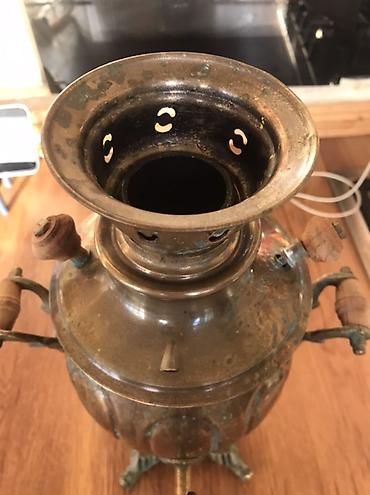 rus lampası: Məhsul: Antik mis samovar, dekorativ və funksional çay dəmləyən — 7