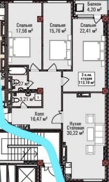 3 микр: Студия, 113 м², Элитка, 3 этаж, ПСО (под самоотделку) — 3
