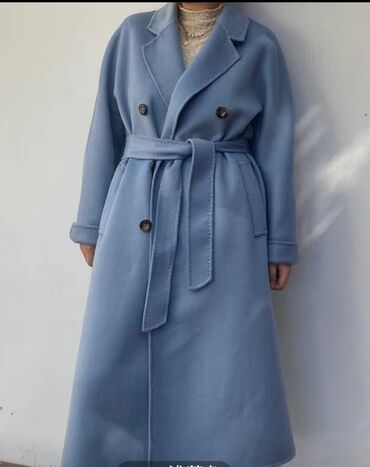 двубортное пальто женское: Пальто, Осень-весна, Кашемир, Длинная модель, С поясом, Оверсайз, Двубортная модель, M (EU 38)