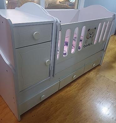 Uşaq beşiyi – funksional kombi model - Material: ağ rəngli MDF/LDSP lalafo.az -da Uşaq beşiyi – funksional kombi model - Material: ağ rəngli MDF/LDSP