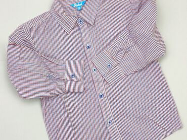 bluzka koronkowa długi rękaw: Koszula 4-5 lat, stan - Idealny, wzór - Kratka, kolor - Fioletowy