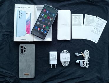 samsun galaxy tab 3 planset qiymeti: Samsung Galaxy A53, 256 ГБ, цвет - Голубой, Гарантия, Сенсорный, Отпечаток пальца