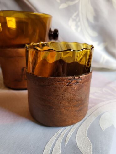 Čaše: Servis nov duvano staklo,koza za zestoko pice. 70,80te — 13