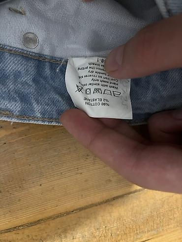 zara cins: Şimşək naxışlı açıq mavi cins şalvar - Rəng: açıq mavi (light wash) - — 4