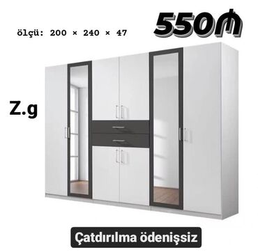 Masalar: *Dolab 6 qapılı 550Azn* Ölçü:200×240×47 Sifarişlə hazırlanır ✔️