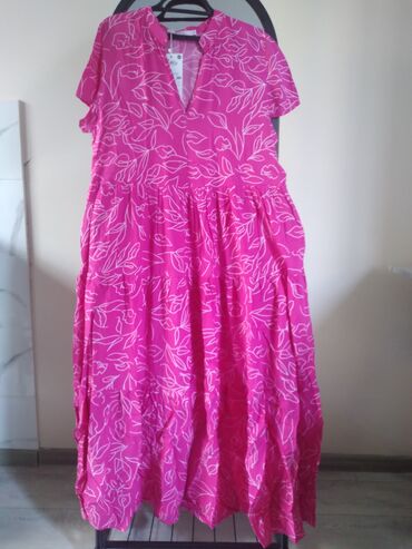 бархатное розовое платье: Повседневное платье, Лето