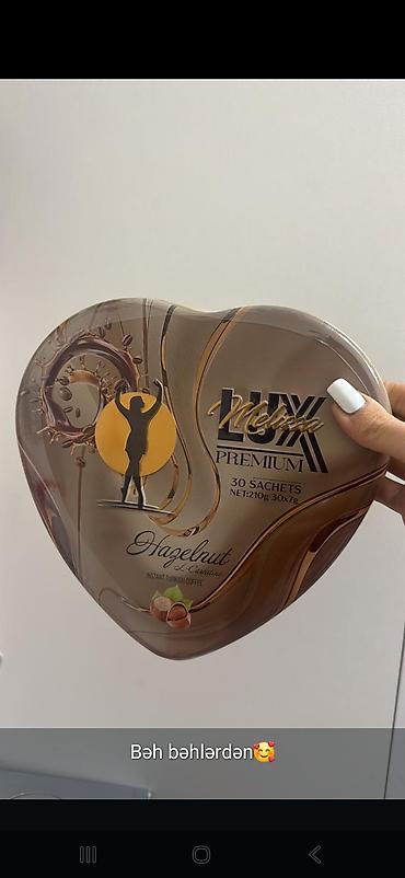 lux coffee: Məhsul: Melissa Lux Premium instant Türk qəhvəsi – ürək formalı metal — 1