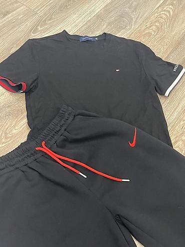 найк nike: Спортивный комплект (верх + низ), чёрный. - Футболка: классический — 2