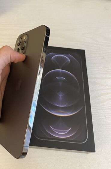 Apple iPhone: IPhone 12 Pro Max, 256 GB, Black Titanium, Zəmanət, Face ID, Sənədlərlə