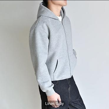 nike tech: Мужская худи на молнии с капюшоном, цвет Linen Gray. - Классический — 2