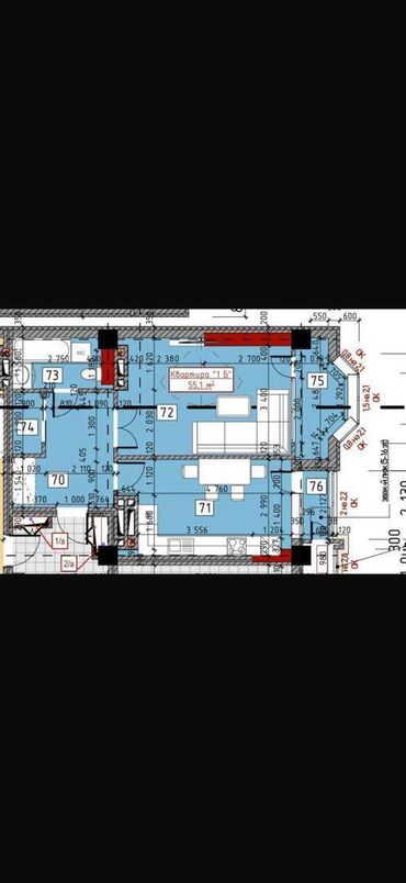 аренда помещения недорого: 2 комнаты, 55 м², Элитка, 8 этаж, ПСО (под самоотделку)