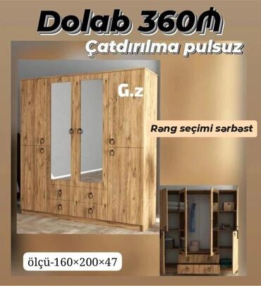 Yataq otağı dəstləri: *Dolab 4 qapılı 360Azn* ✔️İstehsal Rusiya Laminat 18/lik qalınlıqda