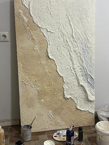 təbaşir və pastel: Tekstural abstrakt tablo – əl işi - Texnika: qalın tekstural — 1