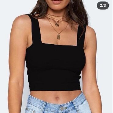 Topovi: L, Viskoza, Jednobojni, bоја - Crna — 18