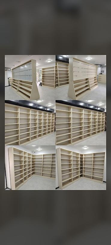 Mağaza üçün vitrin və rəf sistemi - Material: laminat/MDFlam əsaslı
