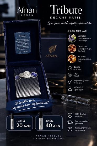 Afnan Tribute – dekant satışı Qoxu profili: - Üst notlar: lavanda