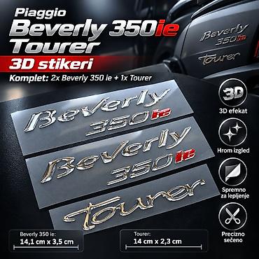 keeway focus: Piaggio Beverly 350 ie Tourer 3D Stikeri – Hrom Oznake, Set 3 Komada — 1