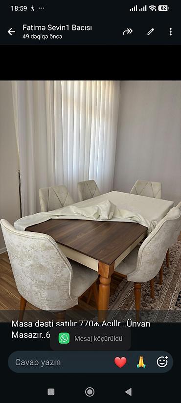 Masa dəsti satılır 770₼.Açıllr. Ünvan Masazır. 6606. Fatimə99 lalafo.az -da Masa dəsti satılır 770₼.Açıllr. Ünvan Masazır. 6606. Fatimə99