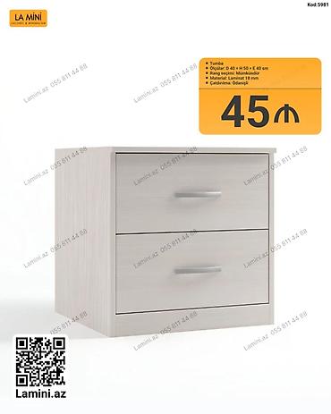 Tumba – 2 çekmecəli, minimalist dizaynlı. Ölçüləri: 40 x 50 x 40 sm