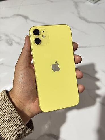неликвид алабыз: IPhone 11, Колдонулган, 128 ГБ, Сары, 74 % — 1