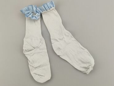 białe wełniane skarpety: Socks, 25–27, condition - Fair