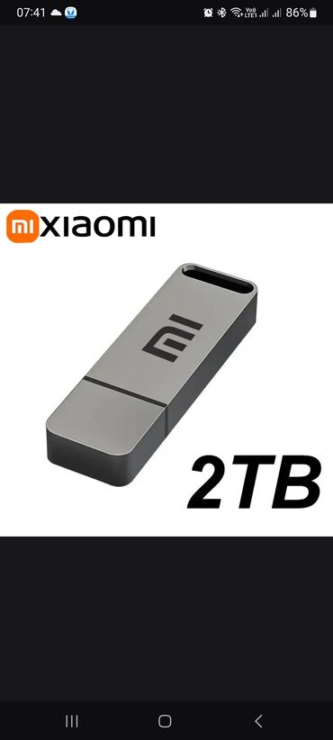 Noutbuklar üçün örtük və çantalar: Flash kart Xiaomi, 2 TB, USB