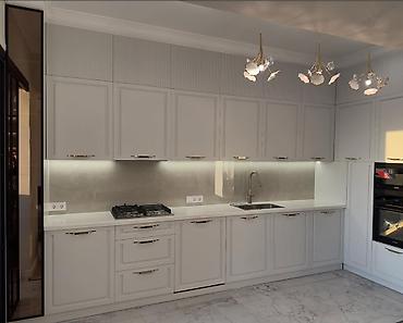 silver kitchen: Кухонный гарнитур, Новый, цвет - Серый — 1