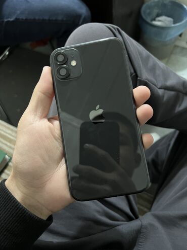 Apple iPhone: IPhone 11, Б/у, 64 ГБ, Черный, Защитное стекло, Чехол, Коробка, 82 %