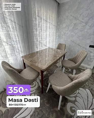 Masa Dəsti – açılan mexanizmlə Ölçü: 80×130/170 sm Tərkib: - 1 ədəd at lalafo.az — 1 Masa Dəsti – açılan mexanizmlə Ölçü: 80×130/170 sm Tərkib: - 1 ədəd — 1