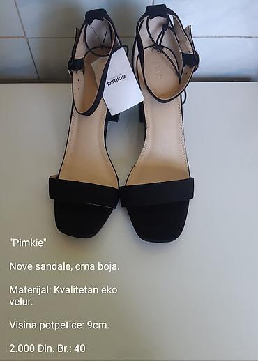 refine kapi: Pimkie ženske sandale – crne - Materijal: kvalitetan eko velur - — 1