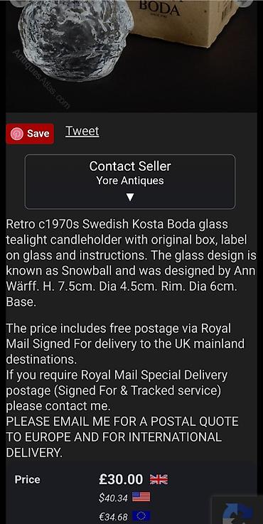 original nike tech: Svecnjak rucni rad,kristal Kosta Boda Svedska iz 70ih.godina — 3