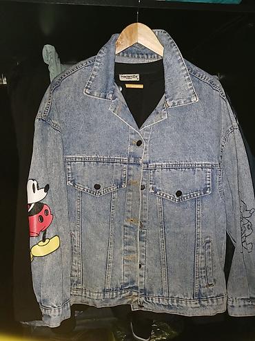 Mickey Mouse temalı cins gödəkçə - Material: klassik açıq mavi denim