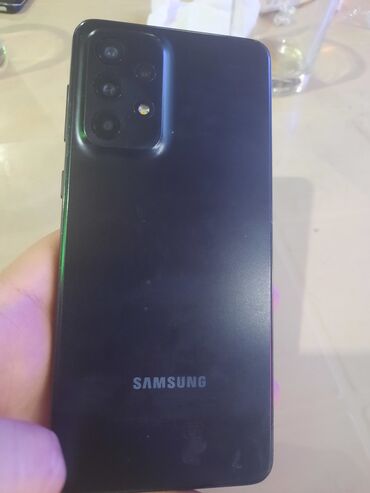 samsung note 22: Samsung Galaxy A33 5G, 128 GB, rəng - Qara, Barmaq izi, Face ID
