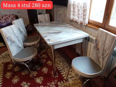 mətbəx dəstləri: Masa desti Hazir var Qiymet 280 azn ölçü 80x130 acilanda olur 170